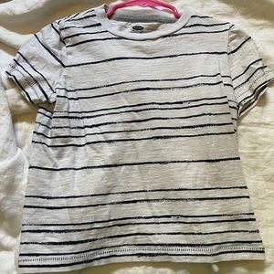 Boys white with dark stripe tshirt old navy XS